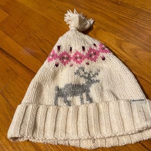 Gently worn Abercrombie cream winter hat